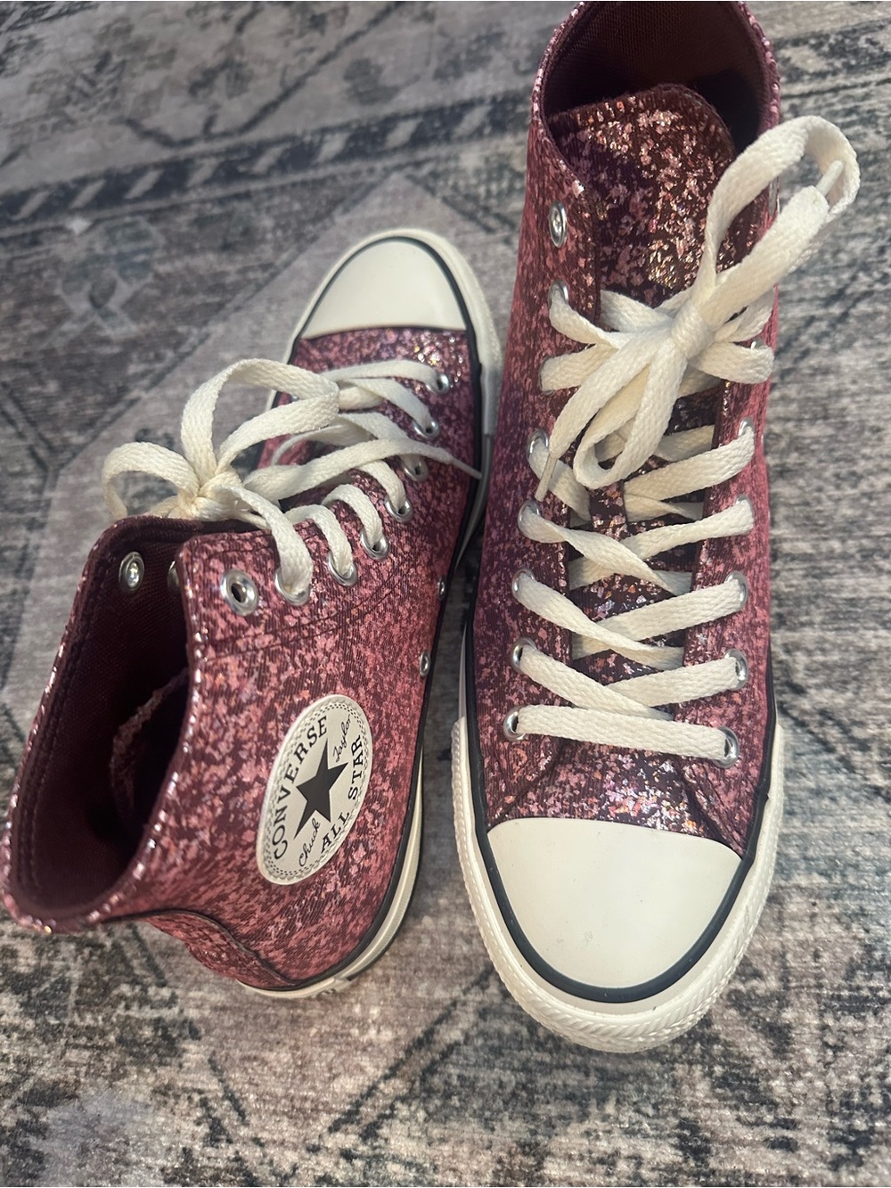 Converse Glitter High-Top Sneakers - Rose Pink - Picture 3 of 6